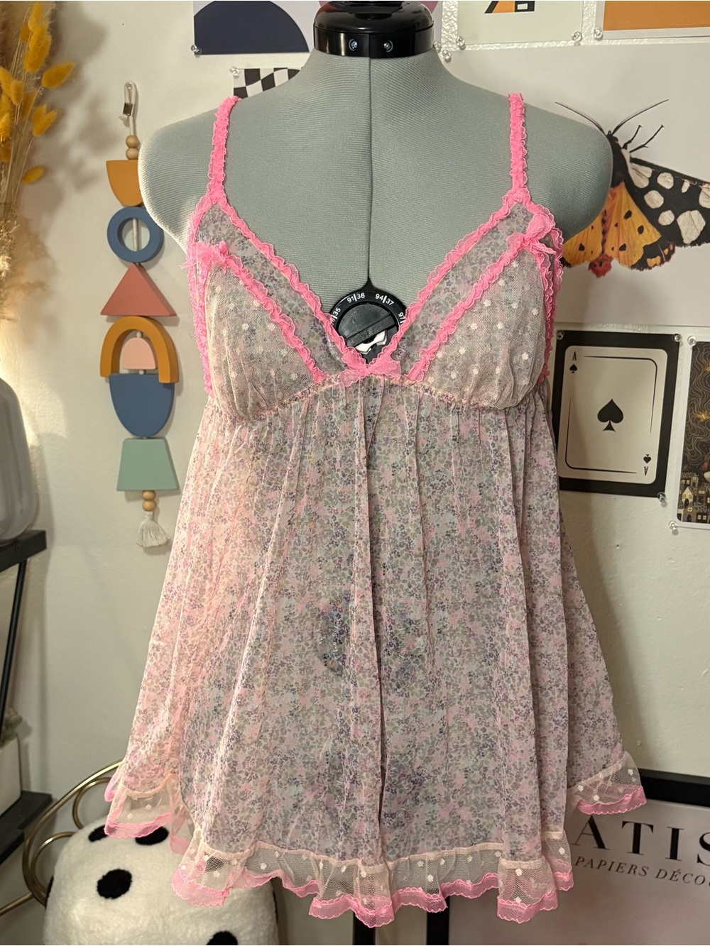 Victoria’s Secret Pink Floral Sheer Babydoll (2006) – Medium